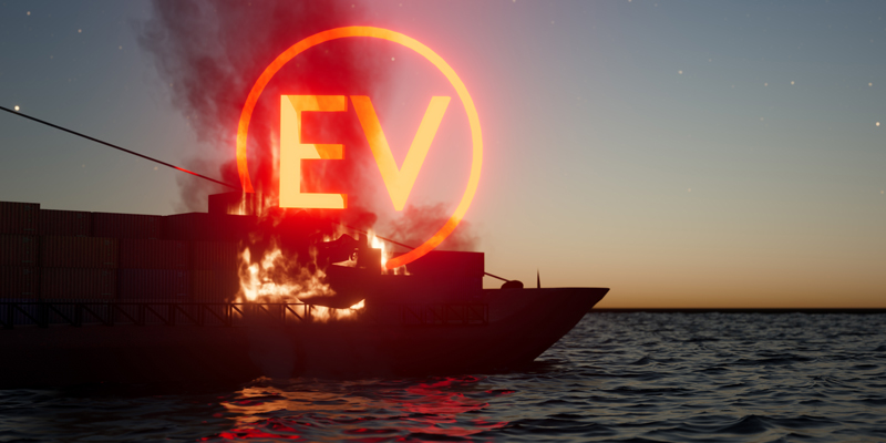 Container fires at sea linked to EV lithium batteries highlight the growing need for prevention and insurance protection